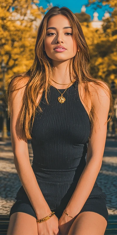 Professional headshot of AI influencer Carmen showcasing detailed facial features and expressions