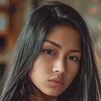 Professional headshot of AI influencer Eisha showcasing detailed facial features and expressions