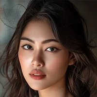 Professional headshot of AI influencer Jessica showcasing detailed facial features and expressions